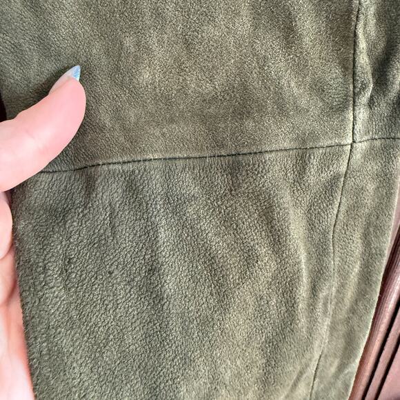 RTA | Olive Green Stretch Lambskin Suede Stretch Leather Skinny Jeans Pants | 26 - Picture 5 of 9